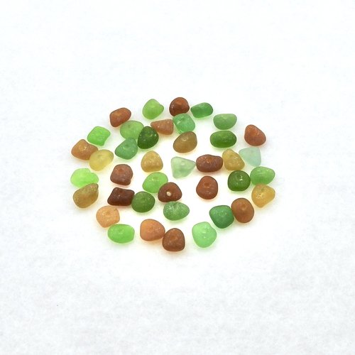 Very Tiny Sea Glass Beads Center Hole Accent Spacers for Jewelry Making and Beach Crafts