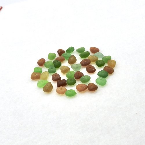 Very Tiny Sea Glass Beads Center Hole Accent Spacers for Jewelry Making and Beach Crafts