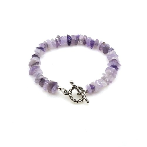 Amethyst Gemstone Bracelet Purple Birthstone Astrology Jewelry Chakra Third Eye Crown 