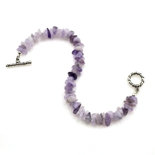 Amethyst Gemstone Bracelet Purple Birthstone Astrology Jewelry Chakra Third Eye Crown 