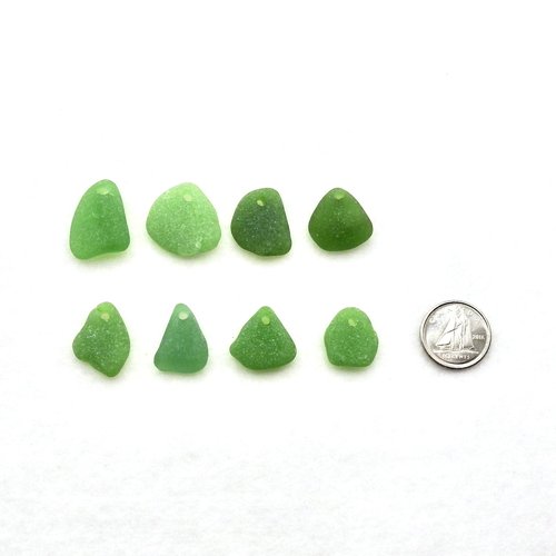 drilled beach glass charms