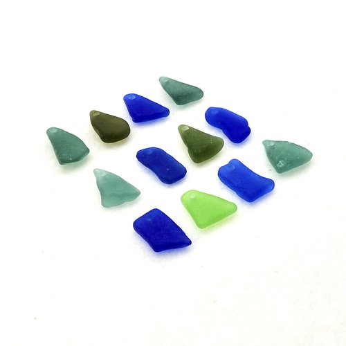 Assorted Drilled Seaglass Charms Top Hole Cool Beads for Jewelry Unique Nature Made Craft Supply