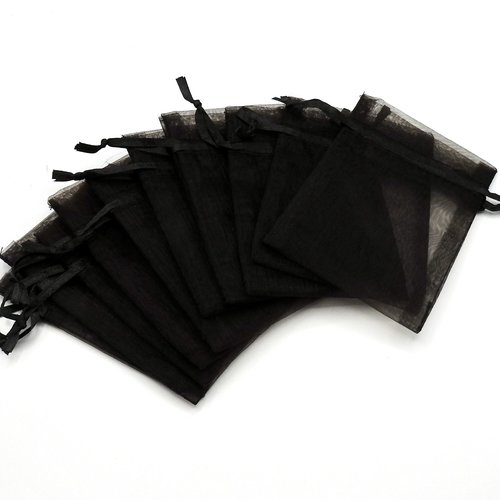Organza Small Gift Bags 3x4, Dark Brown Drawstring Pouches for Jewelry Packaging