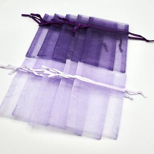Purple Organza Bags 3x4 Canada, See Through Gift Bags with Drawstrings, Sheer Pouches for Jewelry