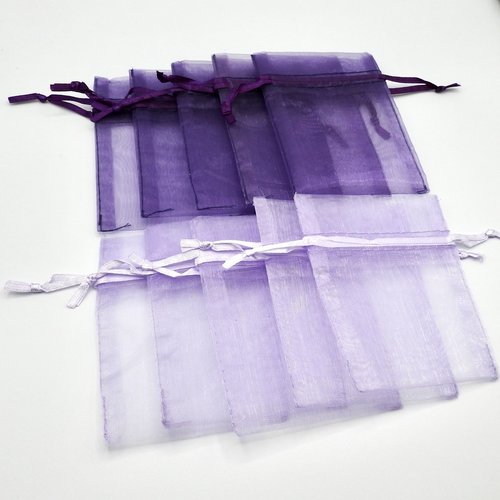 Purple Organza Bags 3x4 Canada, See Through Gift Bags with Drawstrings, Sheer Pouches for Jewelry