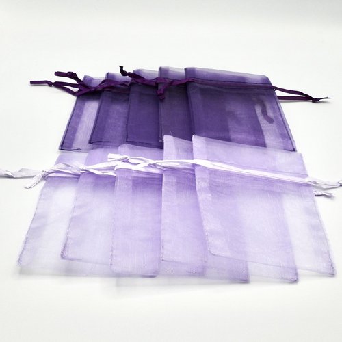 Purple Organza Bags 3x4 Canada, See Through Gift Bags with Drawstrings, Sheer Pouches for Jewelry