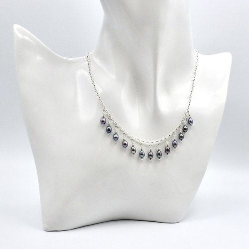 18 inch beaded silver chain