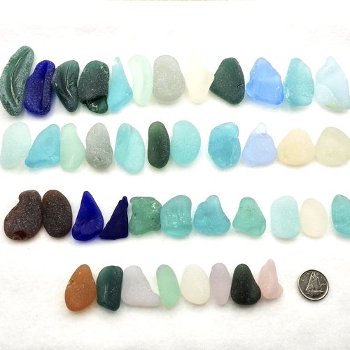 RESERVED Genuine Sea Glass Pieces, Various Sizes and Shapes, Natural Beach Glass 