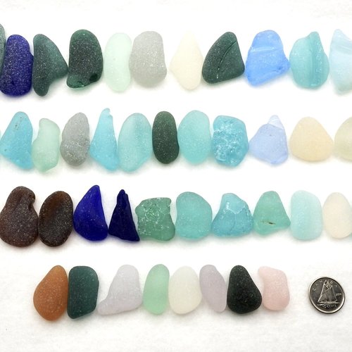 RESERVED Genuine Sea Glass Pieces, Various Sizes and Shapes, Natural Beach Glass 