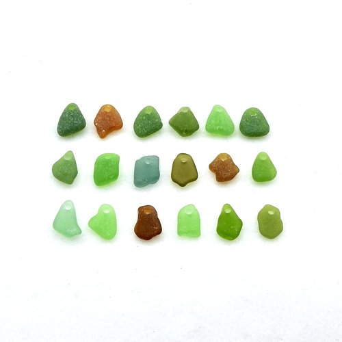 Tiny Sea Glass Charms Canada Authentic Unusual Beach Beads Top Drilled for Jewelry Making 