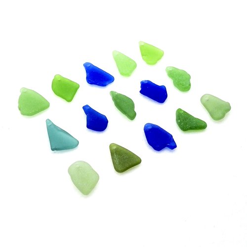 shades of green and cobalt blue