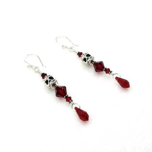 dark red crystal bead jewelry handmade 