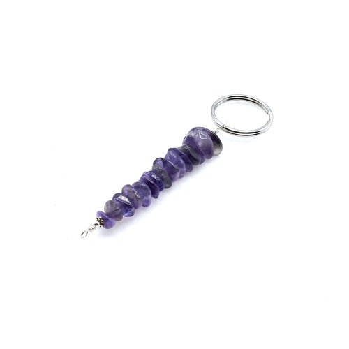 amethyst gemstone keychain