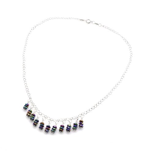rainbow hematite gemstone necklace for women