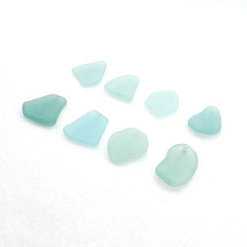 Light Pastel Blue Green Sea Glass Pendants for Jewelry Making, Sun Catcher Craft Supply Canada