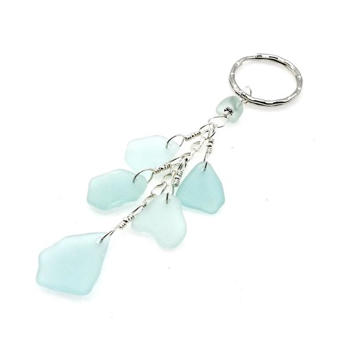 sea glass charm keychain 