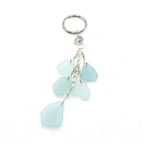 pastel beach glass keyring for women