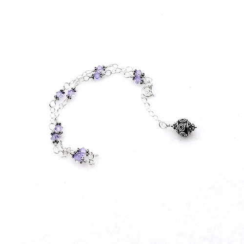 purple beaded ankle bracelet