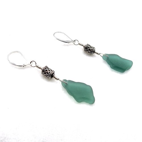 teal beach glass jewelry