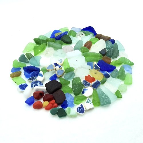 Sea Glass Sampler Mixed Beach Pottery Milk Glass Bonfire Unusual Craft Supplies