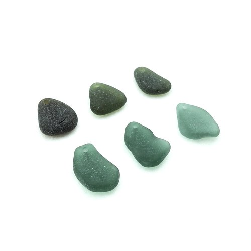 Sea Glass Pendants for Jewelry Making Drilled Real Beach Glass Beads Dark Colors 