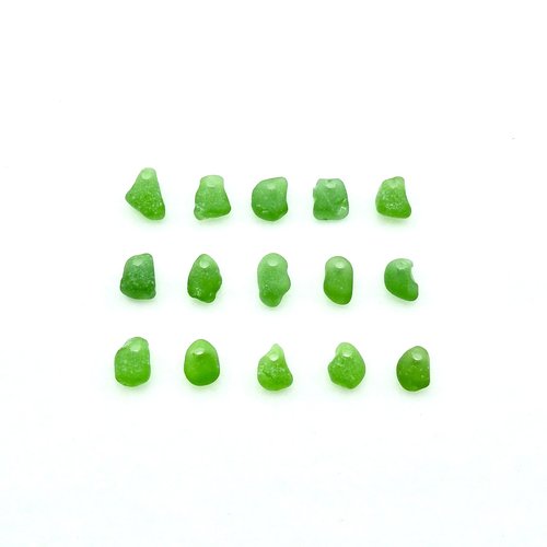 bright green sea glass beads