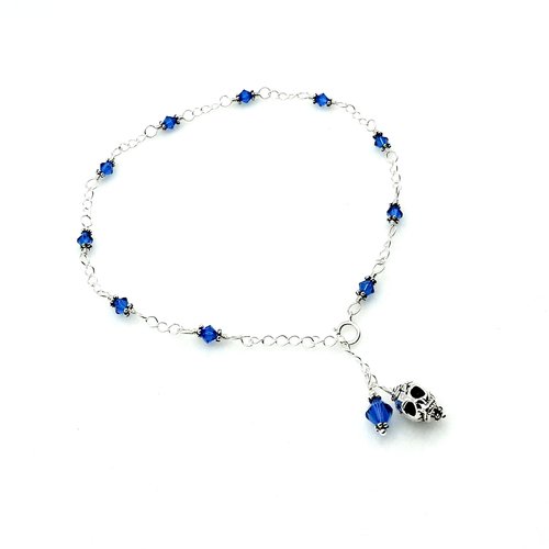 beaded silver ankle bracelet