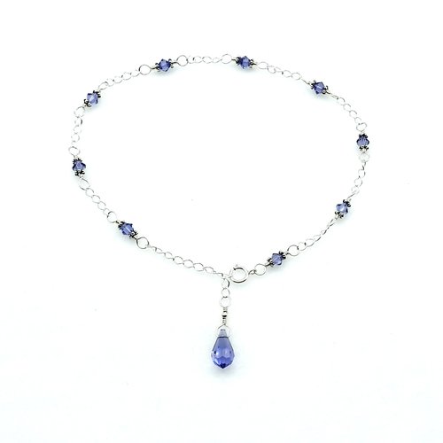 tanzanite color ankle bracelet