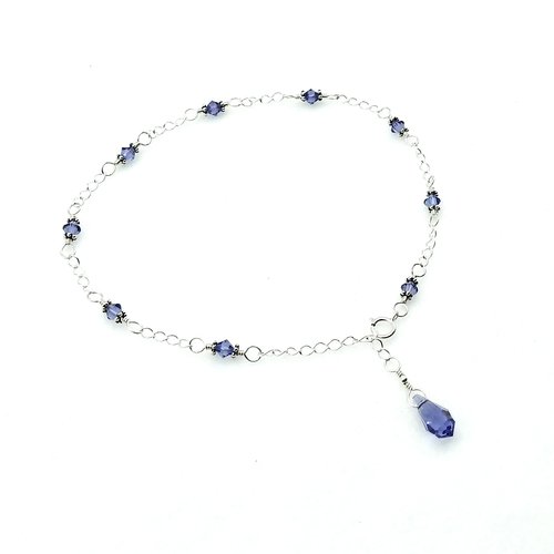 purple crystal anklet for women
