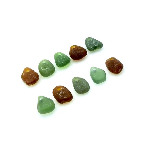 real sea glass charms 1/2 inch