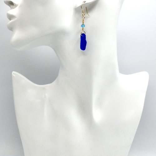 wire wrapped together by hand with 14K/20 gold filled wire and pierced fish hook style ear wires