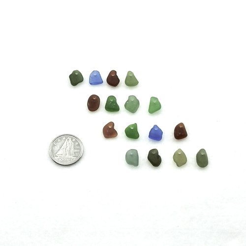 Tiny Sea Glass for Crafts Beach Charms for Jewelry Making Sew on Teardrop Beads