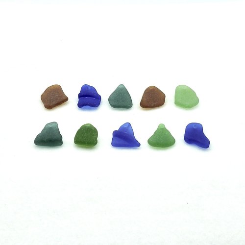 Real Sea Glass Charms Pendants for Jewelry Making Beach Craft Supply Green Teal Brown Blue