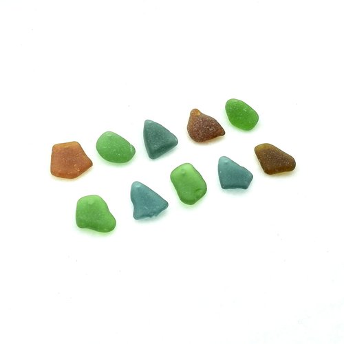 Real Sea Glass Charms or Pendants for Jewelry Making Beach Craft Supply Mixed Colors