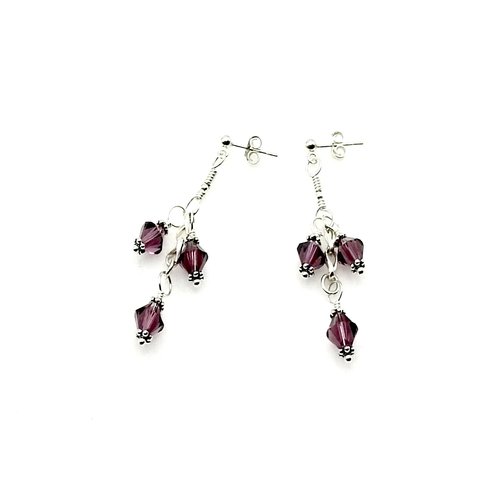silver dangle three bead drops