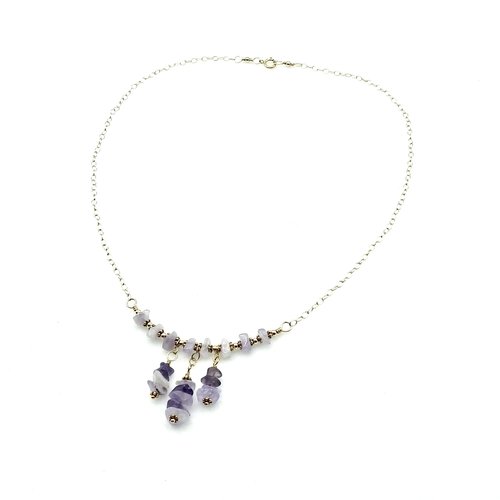 18 inches in length with three dangles that hang 1 3/8" below the chain