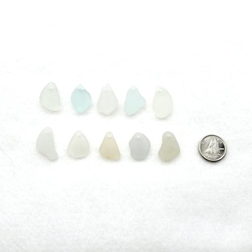 Drilled Sea Glass Charms for Jewelry Making Pastel Real Beach Glass Beads Unusual Craft Supply