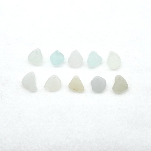 Drilled Sea Glass Charms for Jewelry Making Pastel Real Beach Glass Beads Unusual Craft Supply