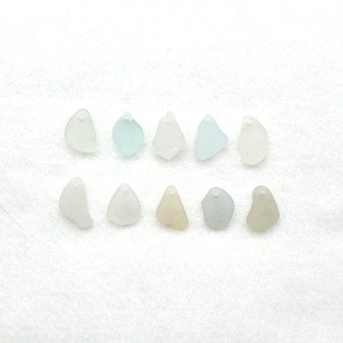 Drilled Sea Glass Charms for Jewelry Making Pastel Real Beach Glass Beads Unusual Craft Supply