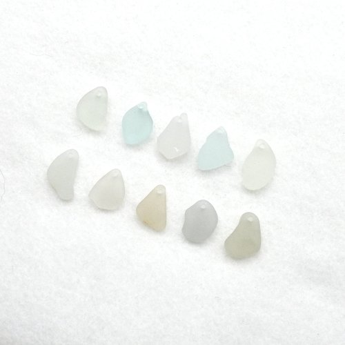 Drilled Sea Glass Charms for Jewelry Making Pastel Real Beach Glass Beads Unusual Craft Supply