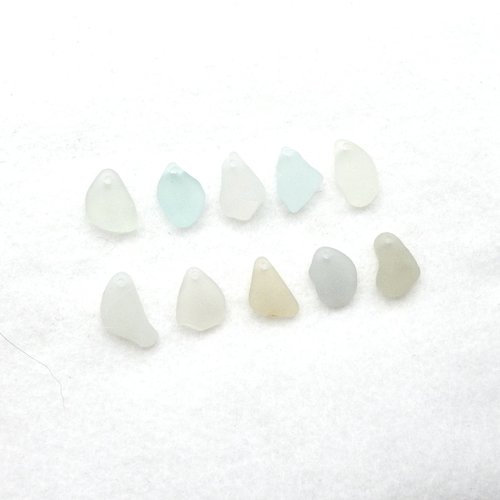 Drilled Sea Glass Charms for Jewelry Making Pastel Real Beach Glass Beads Unusual Craft Supply