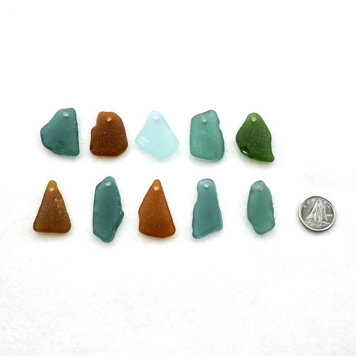Beach Glass Pendants Rough Large Real Sea Glass Charms for Jewelry Making Sun Catcher Craft Beads 