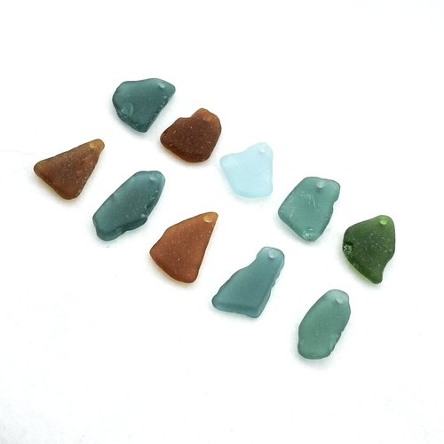 Beach Glass Pendants Rough Large Real Sea Glass Charms for Jewelry Making Sun Catcher Craft Beads 
