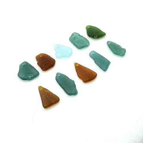 Beach Glass Pendants Rough Large Real Sea Glass Charms for Jewelry Making Sun Catcher Craft Beads 