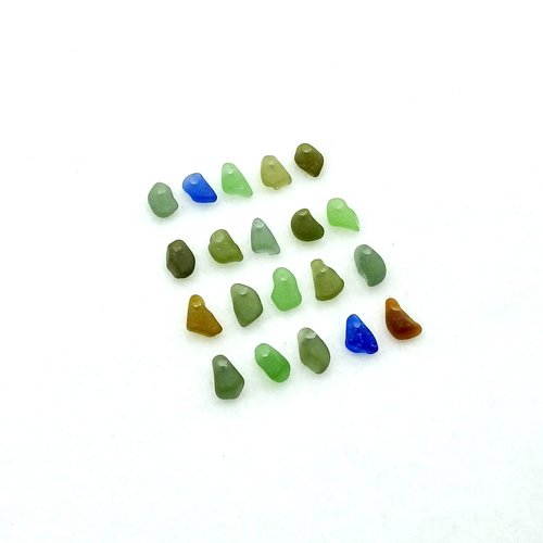 Tiny Real Sea Glass Charms Drop Beads Mermaid Tears for Jewelry Sew on Fringe
