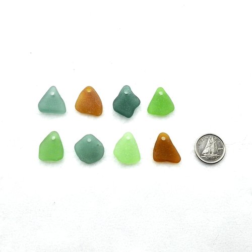Real Sea Glass Charms or Pendants for Jewelry Making Beach Craft Supply Mixed Colors
