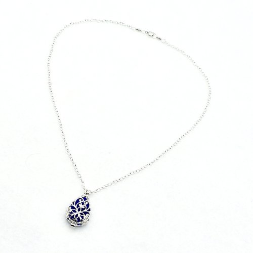 silver filigree see through locket pendant