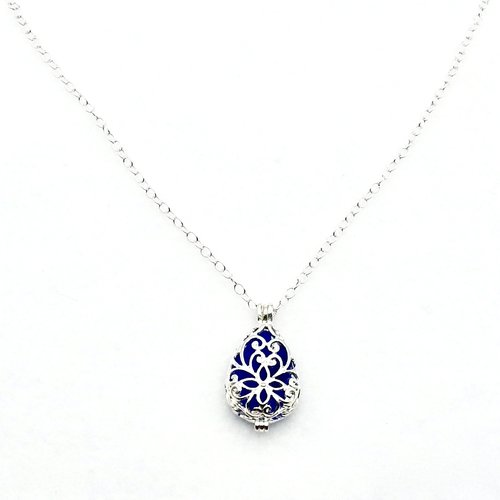 cobalt blue sea glass necklace 