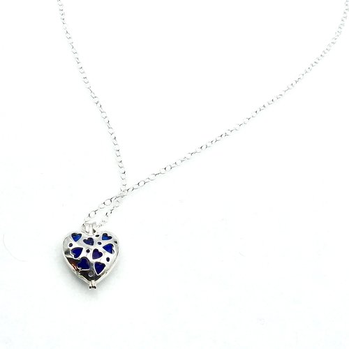 reversible silver filigree locket pendant