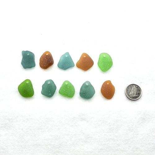 Beach Glass Pendants Real Sea Glass Charms for Jewelry Making Craft Beads 